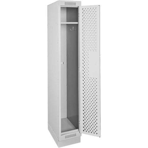 Clean Line Lockers, 12" x 12" x 76", Steel, Grey, Rivet (Assembled), Perforated Nuna Depot Inc.