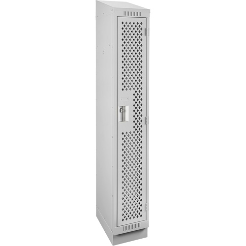 Clean Line Lockers, 12" x 18" x 82", Steel, Grey, Rivet (Assembled), Perforated Nuna Depot Inc.