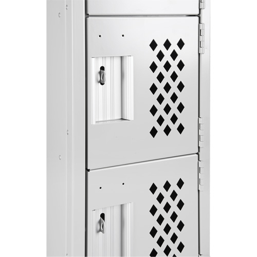 Assembled Clean Line Perforated Economy Lockers, 6 -tier, Bank of 4, 18" x 72" x 12", Steel Nuna Depot Inc.