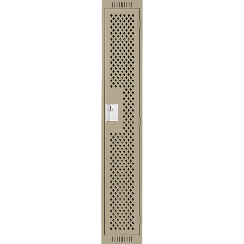 Clean Line Lockers, 12" x 12" x 72", Steel, Beige, Rivet (Assembled), Perforated Nuna Depot Inc.