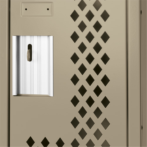 Clean Line Lockers, 2 -tier, Bank of 2, 24" x 12" x 72", Steel, Beige, Rivet (Assembled), Perforated Nuna Depot Inc.