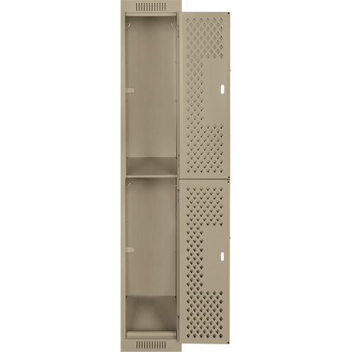 Casiers Clean Line, 2 niveaux, 12" x 15" x 72", Acier, Beige, Rivet (assembl&eacute;), Perfor&eacute; Nuna Depot Inc.