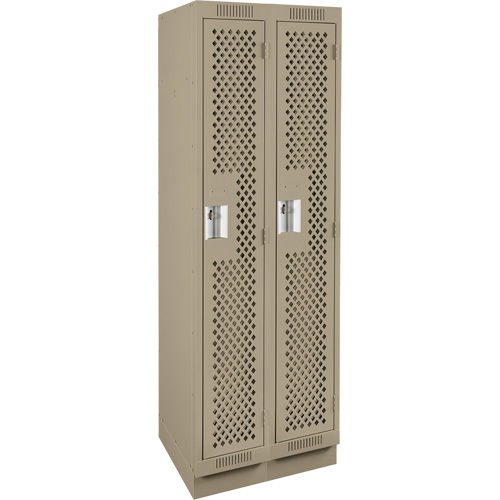 Casiers Clean Line, Bloc de 2, 24" x 12" x 76", Acier, Beige, Rivet (assembl&eacute;), Perfor&eacute; Nuna Depot Inc.