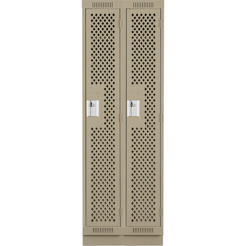 Casiers Clean Line, Bloc de 2, 24" x 12" x 76", Acier, Beige, Rivet (assembl&eacute;), Perfor&eacute; Nuna Depot Inc.