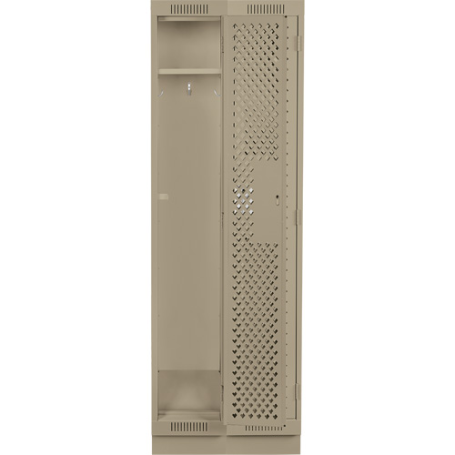 Casiers Clean Line, Bloc de 2, 24" x 12" x 76", Acier, Beige, Rivet (assembl&eacute;), Perfor&eacute; Nuna Depot Inc.