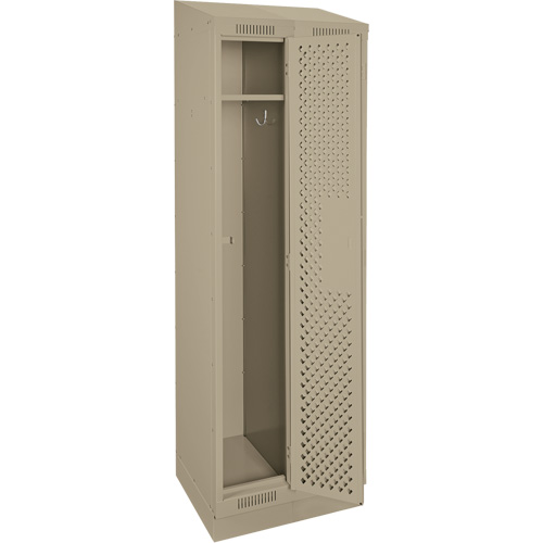 Clean Line Lockers, Bank of 2, 24" x 18" x 82", Steel, Beige, Rivet (Assembled), Perforated Nuna Depot Inc.