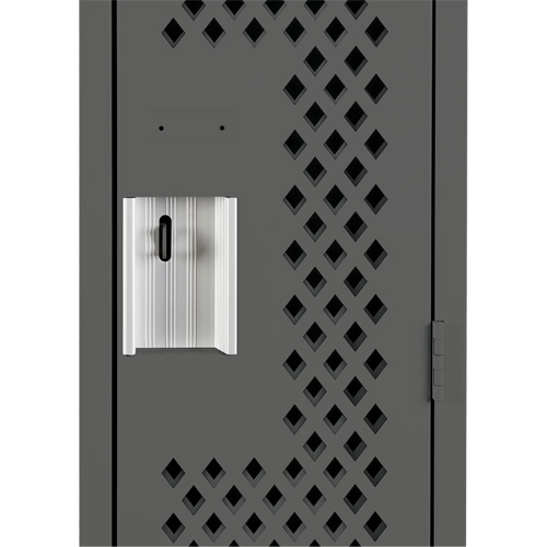 Clean Line Lockers, Bank of 3, 36" x 15" x 72", Steel, Charcoal, Rivet (Assembled), Perforated Nuna Depot Inc.