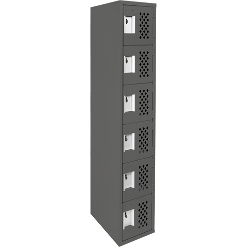 Assembled Lockerettes Clean Line Perforated Economy Lockers, 6 -tier, 18" x 72" x 12", Steel Nuna Depot Inc.