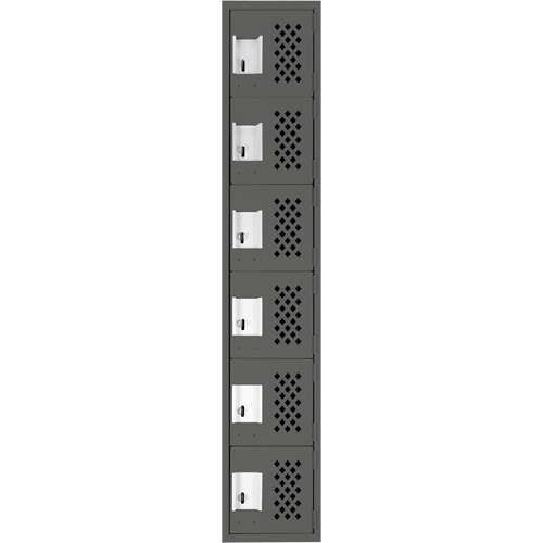 Assembled Lockerettes Clean Line Perforated Economy Lockers, 6 -tier, 18" x 72" x 12", Steel Nuna Depot Inc.