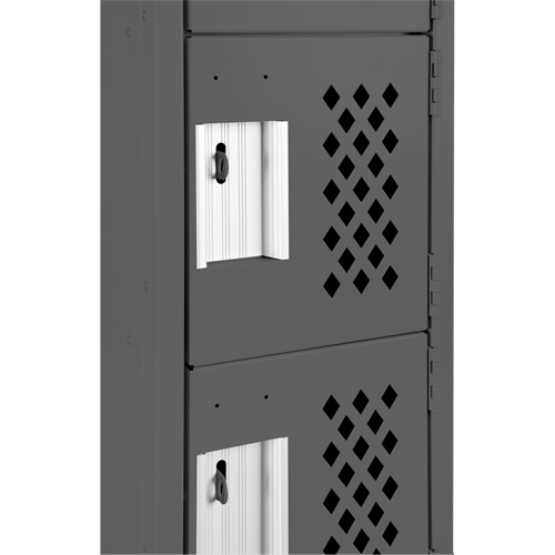 Assembled Lockerettes Clean Line Perforated Economy Lockers, 6 -tier, Bank of 3, 18" x 72" x 12", Steel Nuna Depot Inc.