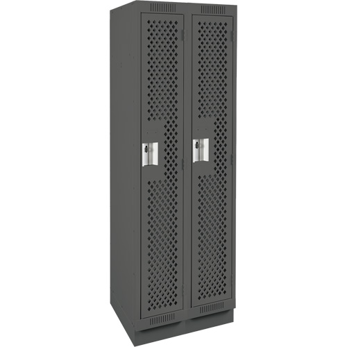 Casiers Clean Line, Bloc de 2, 24" x 12" x 76", Acier, Charbon, Rivet (assembl&eacute;), Perfor&eacute; Nuna Depot Inc.
