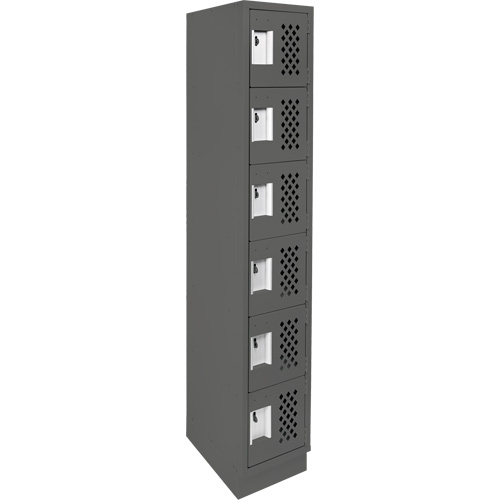 Assembled Lockerettes Clean Line Perforated Economy Lockers, 6 -tier, 18" x 72" x 12", Steel Nuna Depot Inc.