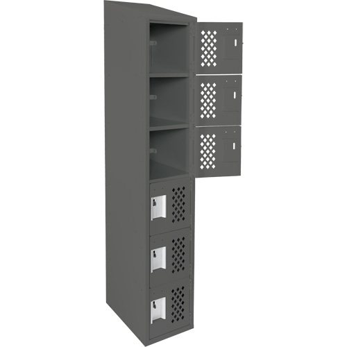 Assembled Lockerettes Clean Line Perforated Economy Lockers, 6 -tier, 18" x 72" x 12", Steel Nuna Depot Inc.