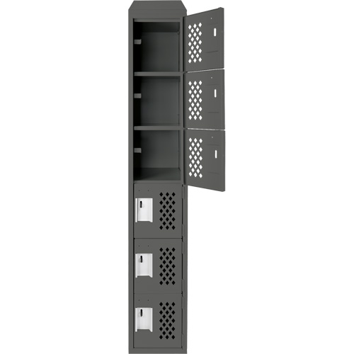 Assembled Lockerettes Clean Line Perforated Economy Lockers, 6 -tier, 18" x 72" x 12", Steel Nuna Depot Inc.