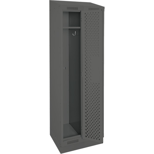 Clean Line Lockers, Bank of 2, 24" x 18" x 82", Steel, Charcoal, Rivet (Assembled), Perforated Nuna Depot Inc.