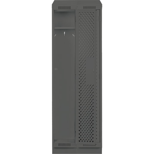 Clean Line Lockers, Bank of 2, 24" x 18" x 82", Steel, Charcoal, Rivet (Assembled), Perforated Nuna Depot Inc.