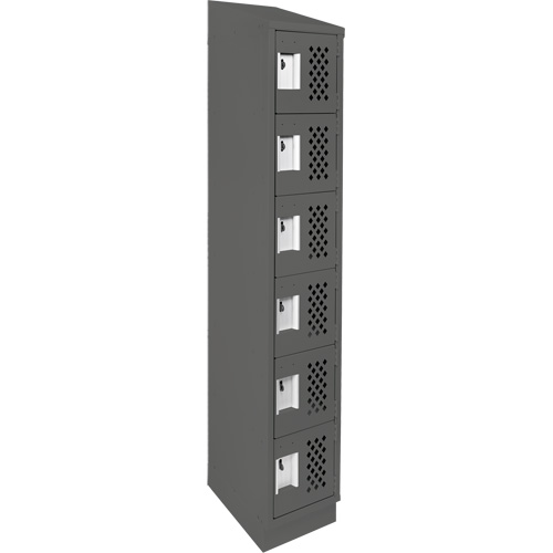 Assembled Lockerettes Clean Line Perforated Economy Lockers, 6 -tier, 18" x 72" x 12", Steel Nuna Depot Inc.