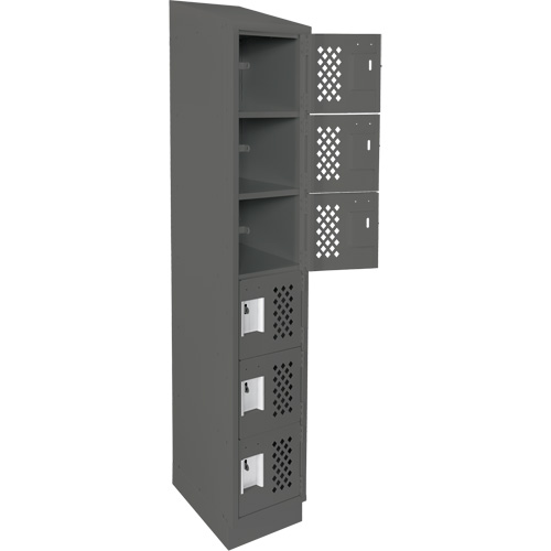 Assembled Lockerettes Clean Line Perforated Economy Lockers, 6 -tier, 18" x 72" x 12", Steel Nuna Depot Inc.