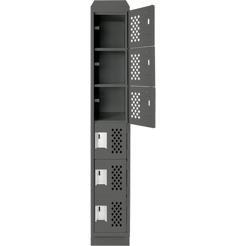 Assembled Lockerettes Clean Line Perforated Economy Lockers, 6 -tier, 18" x 72" x 12", Steel Nuna Depot Inc.