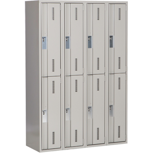 Concorde Heavy-Duty Lockers, 2 -tier, Bank of 4, 48" x 18" x 72", Steel, Grey, Welded (Assembled) Nuna Depot Inc.