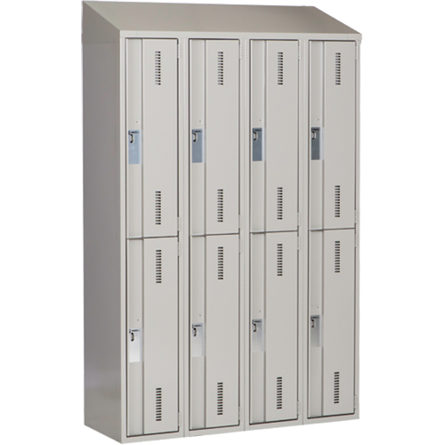 Concorde Heavy-Duty Lockers, 2 -tier, Bank of 4, 48" x 18" x 78", Steel, Grey, Welded (Assembled) Nuna Depot Inc.
