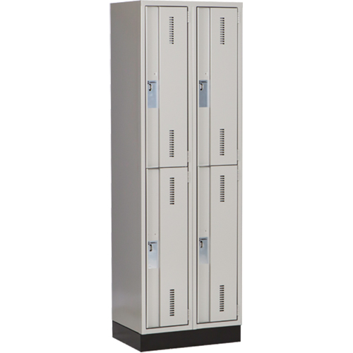 Concorde Heavy-Duty Lockers, 2 -tier, Bank of 2, 24" x 18" x 76", Steel, Grey, Welded (Assembled) Nuna Depot Inc.