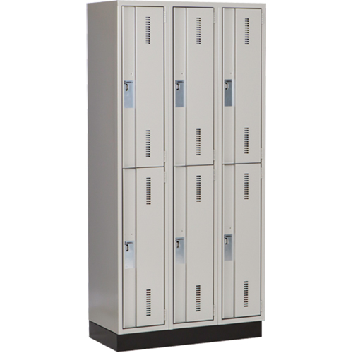 Concorde Heavy-Duty Lockers, 2 -tier, Bank of 3, 36" x 18" x 76", Steel, Grey, Welded (Assembled) Nuna Depot Inc.