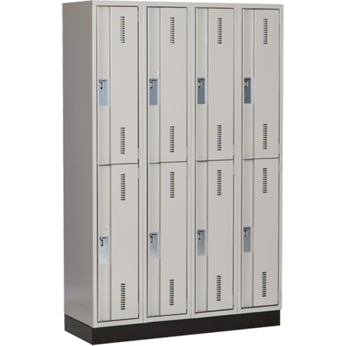 Casiers robustes Concorde, 2 niveaux, Bloc de 4, 48" x 18" x 76", Acier, Gris, Soud&eacute; (assembl&eacute;) Nuna Depot Inc.