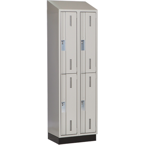 Concorde Heavy-Duty Lockers, 2 -tier, Bank of 2, 24" x 18" x 82", Steel, Grey, Welded (Assembled) Nuna Depot Inc.
