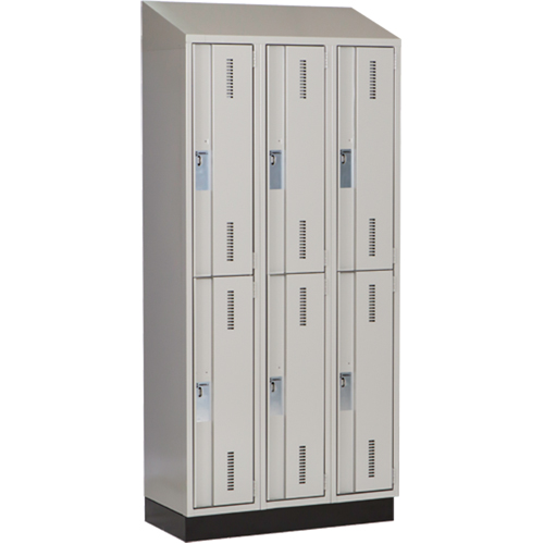 Concorde Heavy-Duty Lockers, 2 -tier, Bank of 3, 36" x 18" x 82", Steel, Grey, Welded (Assembled) Nuna Depot Inc.