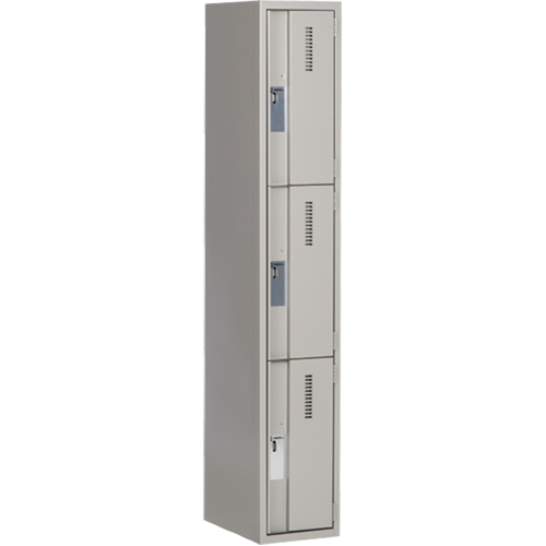 Concorde Heavy-Duty Lockers, 3 -tier, 12" x 18" x 72", Steel, Grey, Welded (Assembled) Nuna Depot Inc.