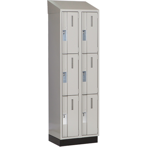Concorde Heavy-Duty Lockers, 3 -tier, Bank of 2, 24" x 18" x 82", Steel, Grey, Welded (Assembled) Nuna Depot Inc.