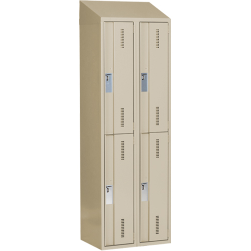 Casiers robustes Concorde, 2 niveaux, Bloc de 2, 24" x 18" x 78", Acier, Beige, Soud&eacute; (assembl&eacute;) Nuna Depot Inc.