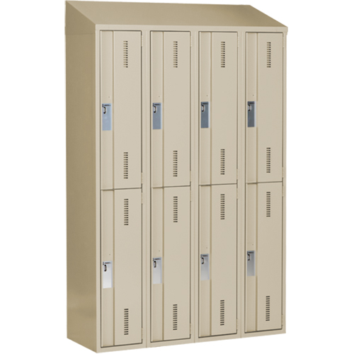 Casiers robustes Concorde, 2 niveaux, Bloc de 4, 48" x 18" x 78", Acier, Beige, Soud&eacute; (assembl&eacute;) Nuna Depot Inc.