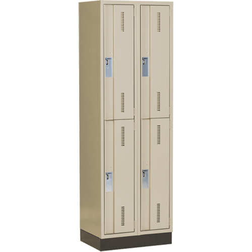 Concorde Heavy-Duty Lockers, 2 -tier, Bank of 2, 24" x 18" x 76", Steel, Beige, Welded (Assembled) Nuna Depot Inc.