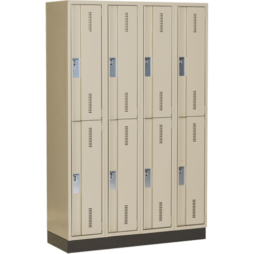 Concorde Heavy-Duty Lockers, 2 -tier, Bank of 4, 48" x 18" x 76", Steel, Beige, Welded (Assembled) Nuna Depot Inc.