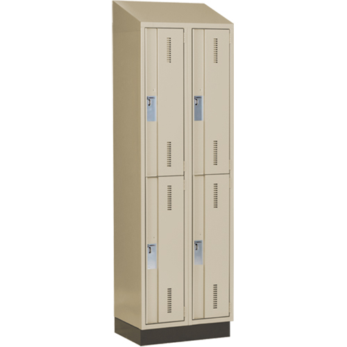 Concorde Heavy-Duty Lockers, 2 -tier, Bank of 2, 24" x 18" x 82", Steel, Beige, Welded (Assembled) Nuna Depot Inc.