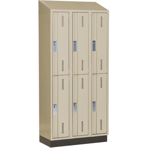 Concorde Heavy-Duty Lockers, 2 -tier, Bank of 3, 36" x 18" x 82", Steel, Beige, Welded (Assembled) Nuna Depot Inc.