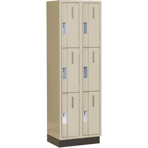 Concorde Heavy-Duty Lockers, 3 -tier, Bank of 2, 24" x 18" x 76", Steel, Beige, Welded (Assembled) Nuna Depot Inc.