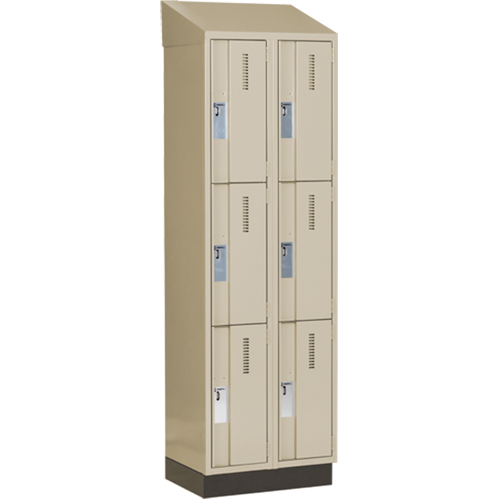 Concorde Heavy-Duty Lockers, 3 -tier, Bank of 2, 24" x 18" x 82", Steel, Beige, Welded (Assembled) Nuna Depot Inc.