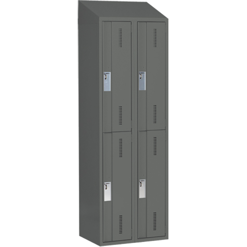 Casiers robustes Concorde, 2 niveaux, Bloc de 2, 24" x 18" x 78", Acier, Charbon, Soud&eacute; (assembl&eacute;) Nuna Depot Inc.