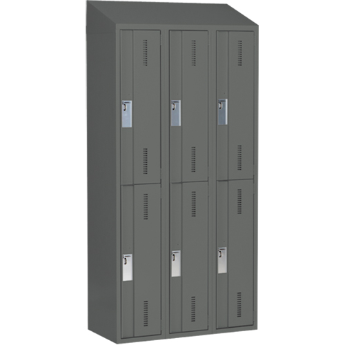 Casiers robustes Concorde, 2 niveaux, Bloc de 3, 36" x 18" x 78", Acier, Charbon, Soud&eacute; (assembl&eacute;) Nuna Depot Inc.