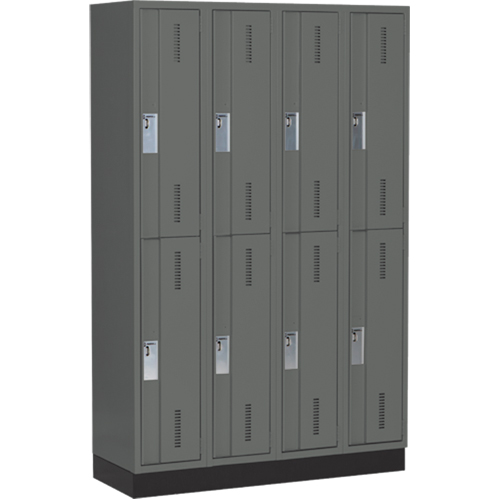 Concorde Heavy-Duty Lockers, 2 -tier, Bank of 4, 48" x 18" x 76", Steel, Charcoal, Welded (Assembled) Nuna Depot Inc.