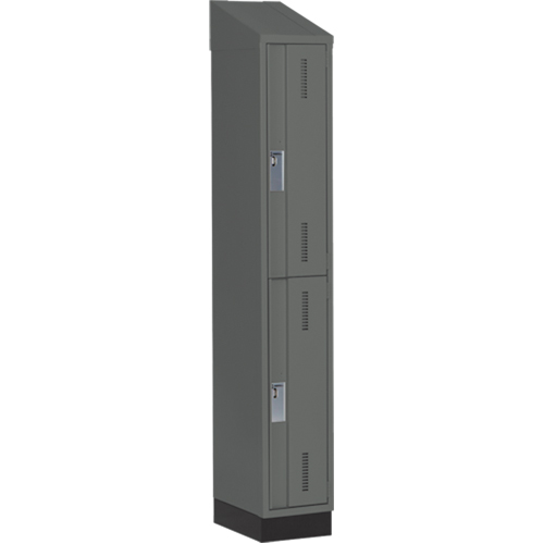 Concorde Heavy-Duty Lockers, 2 -tier, 12" x 18" x 82", Steel, Charcoal, Welded (Assembled) Nuna Depot Inc.