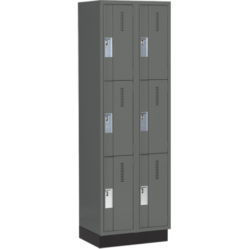 Casiers robustes Concorde, 3 niveaux, Bloc de 2, 24" x 18" x 76", Acier, Charbon, Soud&eacute; (assembl&eacute;) Nuna Depot Inc.