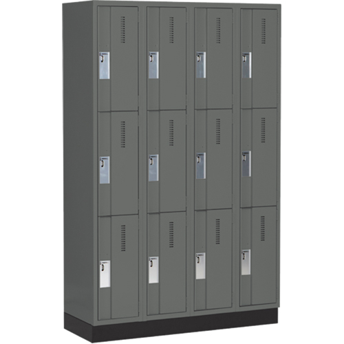 Casiers robustes Concorde, 3 niveaux, Bloc de 4, 48" x 18" x 76", Acier, Charbon, Soud&eacute; (assembl&eacute;) Nuna Depot Inc.