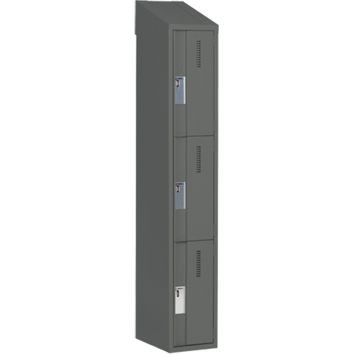 Concorde Heavy-Duty Lockers, 3 -tier, 12" x 18" x 78", Steel, Charcoal, Welded (Assembled) Nuna Depot Inc.