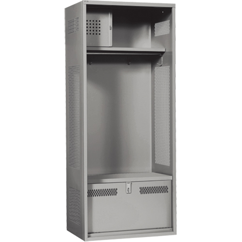 Gear Locker, Steel, 24" W x 24" D x 72" H, Grey Nuna Depot Inc.