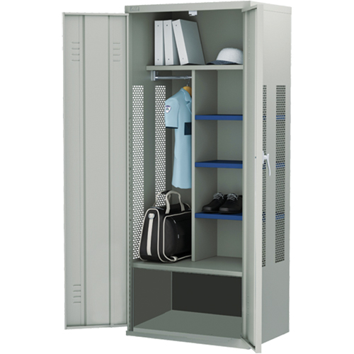 Gear Locker, Steel, 36" W x 24" D x 72" H, Grey Nuna Depot Inc.