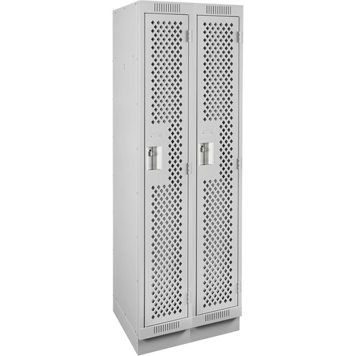 Clean Line Lockers, Bank of 2, 24" x 12" x 76", Steel, Grey, Rivet (Assembled), Perforated Nuna Depot Inc.